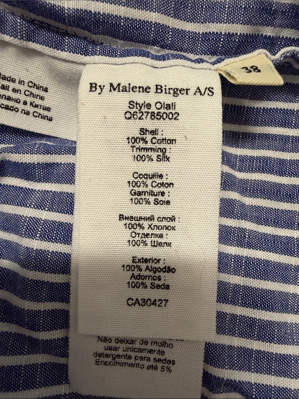 By Malene Birger
100% silk trimming Blue and White Striped Midi Shirt Dress - Picture 6 of 8